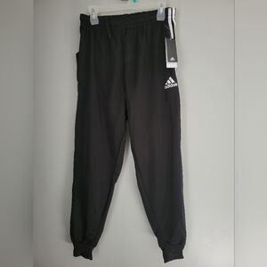 NWT Adidas Mens Size M Track Pant Joggers Black White Stripe
